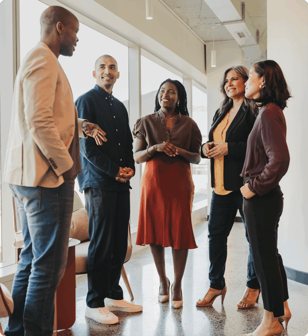 Group of people having a casual discussion.
